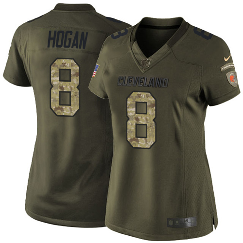 Women's Limited Kevin Hogan Nike Jersey Green - #8 Salute to Service NFL Cleveland Browns